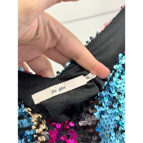 Francesca’s Sequin Cami Top Multicolor Medium V Neck NEW - Picture 7 of 9